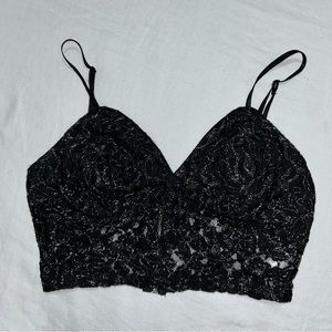 Windsor black and gold floral crop top